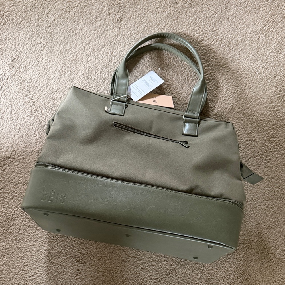 NWT: BEIS - Olive Green Weekender Bag